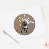 Bärenpaw Splash Bärenfarben Runder Aufkleber (Umschlag)