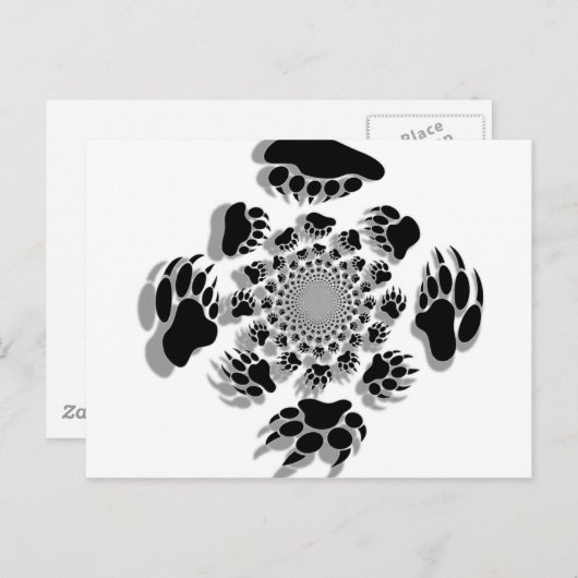Bärenpaws Postkarte (Vorne/Hinten)