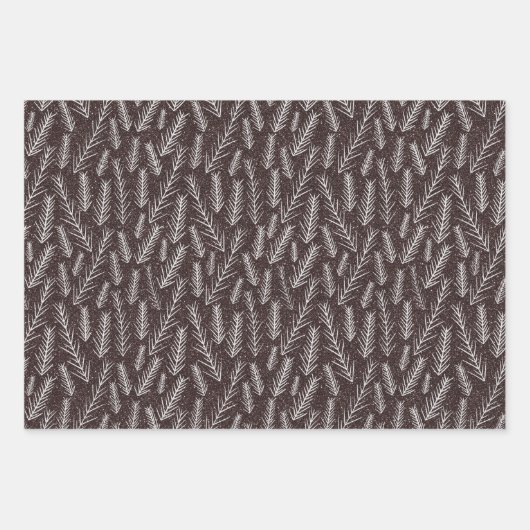 Bärenpfähle, Twigs, Berries, Brauner Glitzer W Geschenkpapier Set (Vorderseite 2)