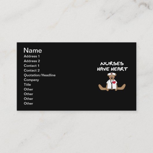 Bärenpfleger haben herzliche T - Shirt und Geschen Visitenkarte (Vorderseite)