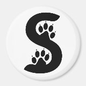 Bärenpfotenabdrücke Buchstabe S Monogramm Magnet (Vorne)