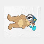 Bärenpolizist Magnifying Glas Fleecedecke (Vorderseite (Horizontal))