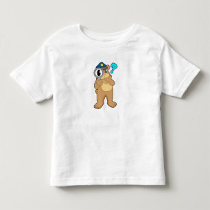 Bärenpolizist Magnifying Glas Kleinkind T-shirt