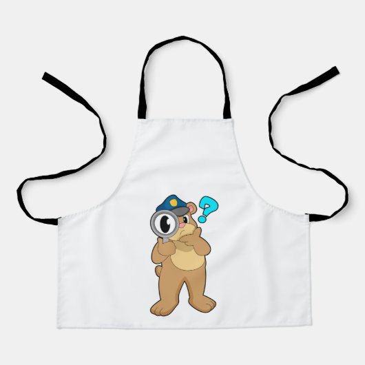 Bärenpolizist Magnifying Glas Schürze (Vorderseite)