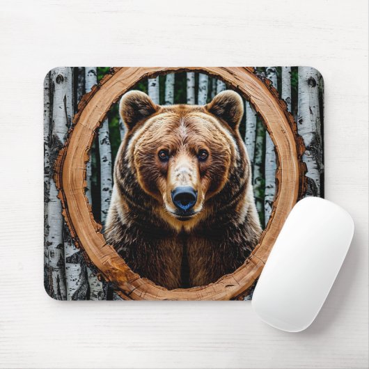 Bärenportrait Mousepad (Mit Mouse)