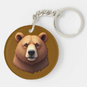 Bärenportrait-Schlüsselanhänger Schlüsselanhänger (Rückseite)