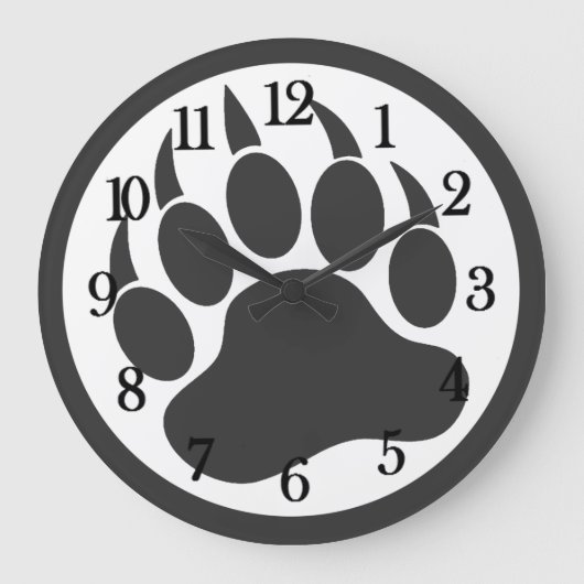 Bärenpranke Große Wanduhr (Vorderseite)