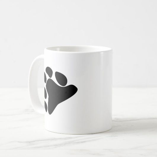 BÄRENPRANKE-SYMBOL-SCHWARZES KAFFEETASSE (Vorderseite Links)