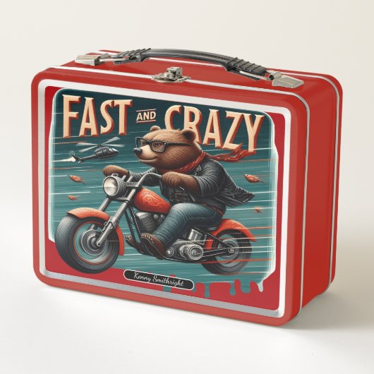 Bärenradfahrer-Abenteuer! Metall Brotdose (Vorderseite)