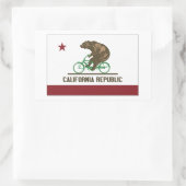 Bärenradsticker von California Rechteckiger Aufkleber (Tasche)
