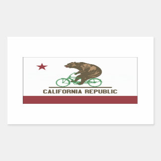Bärenradsticker von California Rechteckiger Aufkleber