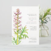 Bärenrassen Acanthus mollis Aquarellhochzeit Einladung (Stehend Vorderseite)