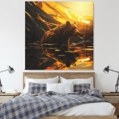 Bärenreflektion Leinwanddruck (Insitu (Schlafzimmer))