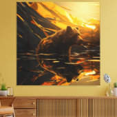 Bärenreflektion Leinwanddruck (Insitu (Wohnzimmer))