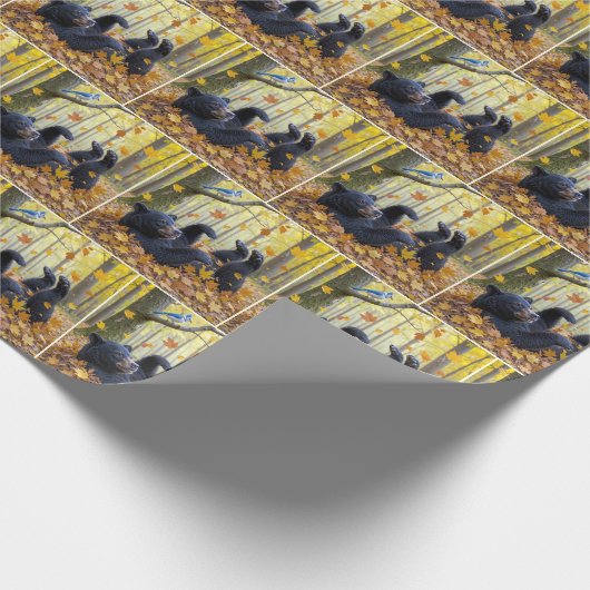 Bärenrollen im Herbst Geschenkpapier (Ecke)