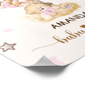 Bärenrosa Ballons Babydusche Rosa Begrüßungszeiche Poster (Ecke)