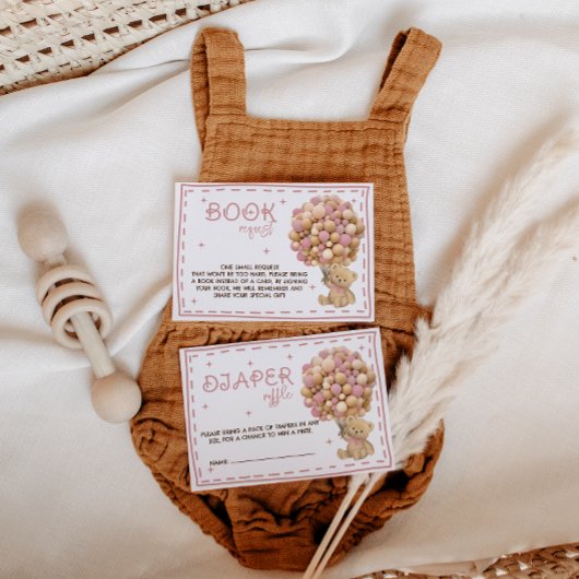 Bärenrosa Balloons Bücher für das Baby Begleitkarte