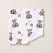 Bärenrosa-Cartoon Badhandtuch Set (Waschlappen)