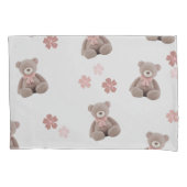 Bärenrosa-Cartoon Kissenbezug (Vorderseite-Links)