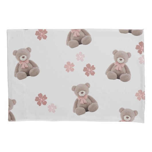 Bärenrosa-Cartoon Kissenbezug (Vorderseite-Links)