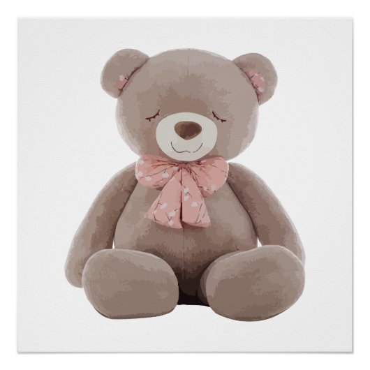 Bärenrosa-Cartoon Poster (Vorderseite)