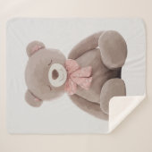 Bärenrosa-Cartoon Sherpadecke (Vorderseite (Horizontal))