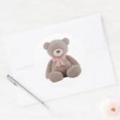 Bärenrosa Runder Aufkleber (Umschlag)