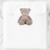 Bärenrosa Runder Aufkleber (Tasche)