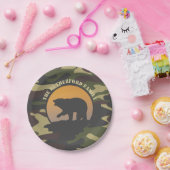 Bärenrost und Camouflage Pappteller (Party)