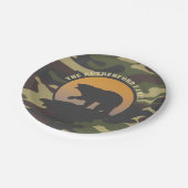 Bärenrost und Camouflage Pappteller (Schrägansicht)