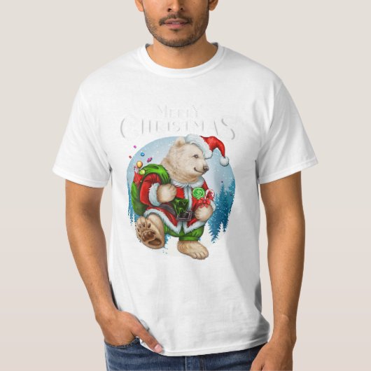Bärenrote Weihnachtsmannmütze Niedlich T-Shirt (Vorderseite)
