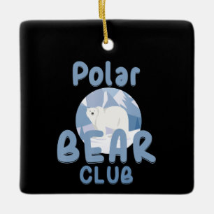 Bärenrüber Niedlicher Polar Bear Club Keramikornament