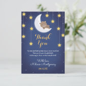 Bärenschläfer Liebe Sie die Mond-Back-Baby-Dusche Dankeskarte (Stehend Vorderseite)