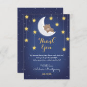 Bärenschläfer Liebe Sie die Mond-Back-Baby-Dusche Dankeskarte (Vorne/Hinten)