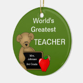 Bärenschmuck für personalisierte Lehrer Keramikornament (Links)