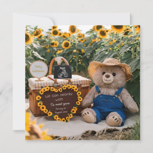 Bärenschwangerschaft der Sonnenblumen: Einladung (Vorderseite)