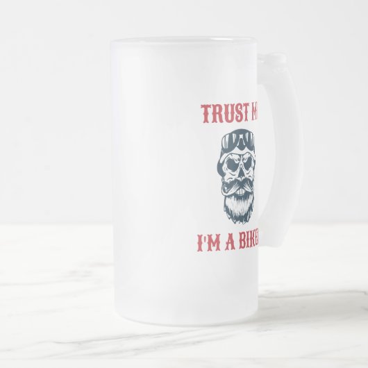 Bärenskull | Motorrad | Vertrau mir, ich bin Fahrr Mattglas Bierglas (VorderseiteRechts)