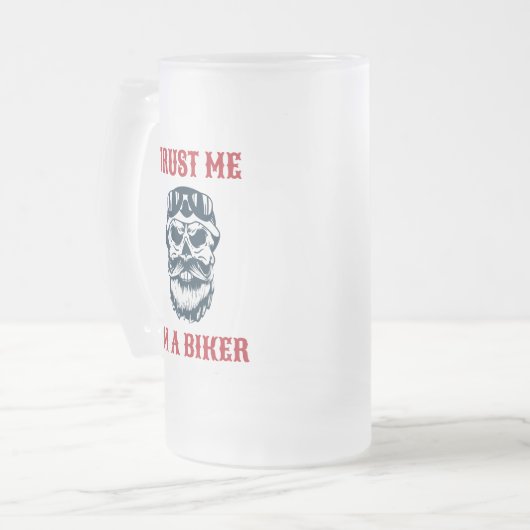 Bärenskull | Motorrad | Vertrau mir, ich bin Fahrr Mattglas Bierglas (Vorderseite Links)