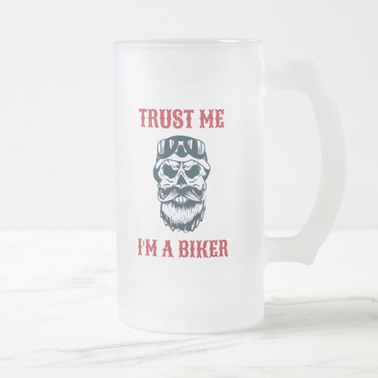 Bärenskull | Motorrad | Vertrau mir, ich bin Fahrr Mattglas Bierglas (Rechts)