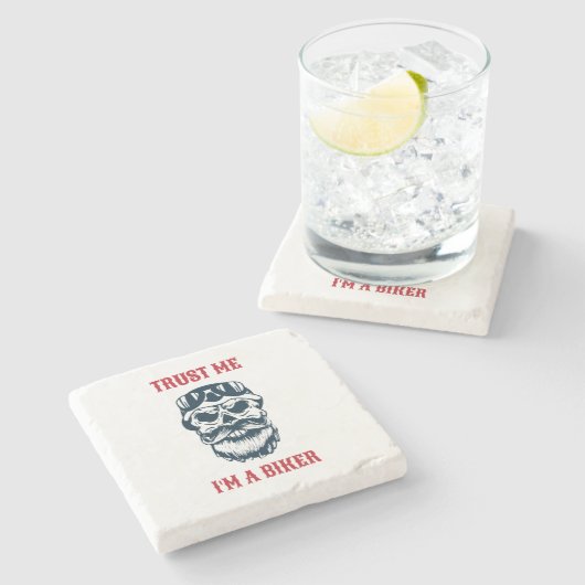 Bärenskull | Motorrad | Vertrau mir, ich bin Fahrr Steinuntersetzer (Seitenansicht)