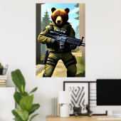 Bärensoldat | AI Art Poster (Heimbüro)