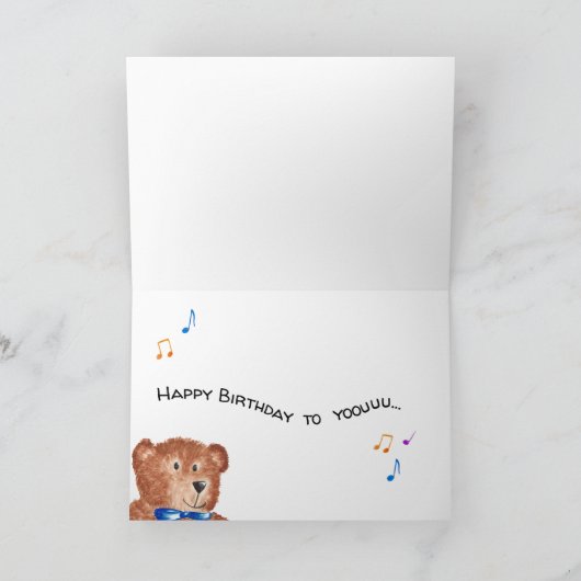 Bärenspielgitarre Geburtstagskarte Karte (Innenseite)