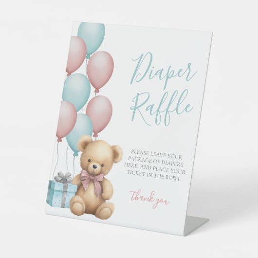 Bärenspuldusche Windeln Sockelschild (Vorderseite)