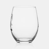 Bärenstammkalligrafie Personalisiert Weinglas Ohne Stiel (Links)