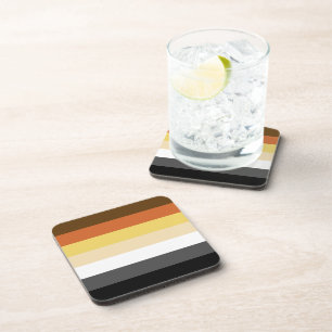 Bärenstolz, neutrale Streifen, LGBTQ-Stolz Getränkeuntersetzer