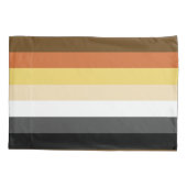 Bärenstolz, neutrale Streifen, LGBTQ-Stolz Kissenbezug (Rückseite)