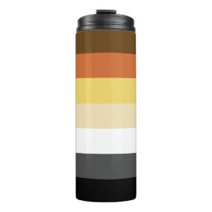 Bärenstolz, neutrale Streifen, LGBTQ-Stolz Thermosbecher