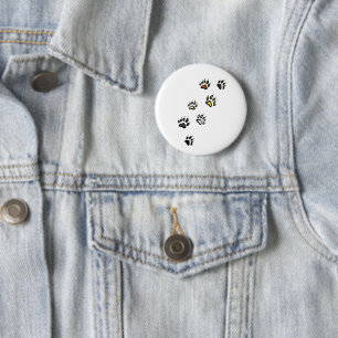 Bärenstolz - Schwule Bärenflagge Farbige Pfotenabd Button
