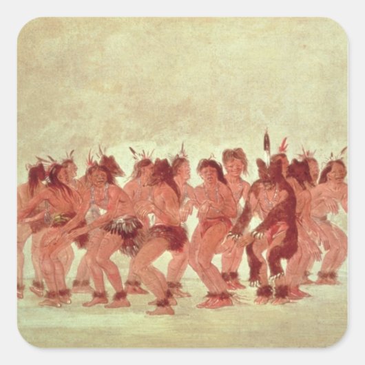 Bärentanz Quadratischer Aufkleber (Vorderseite)