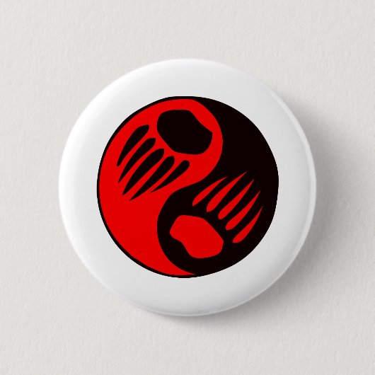 Bärentatze Yin Yang Button (Vorderseite)